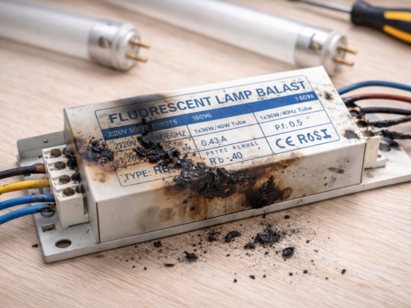 Thay chấn lưu khi bóng đèn lúc sáng lúc mờ, bóng đèn nhấp nháy