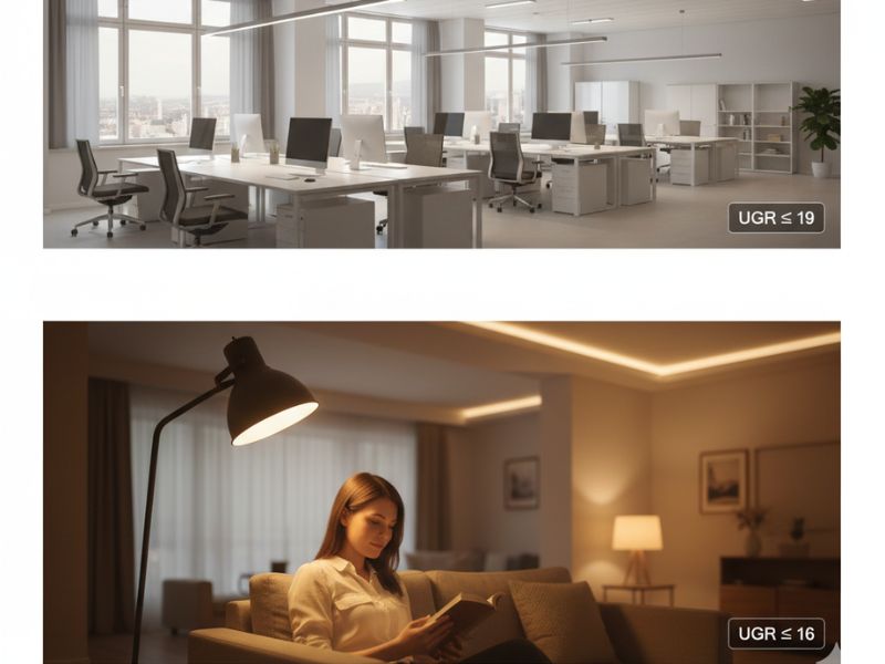 Đèn LED hiện nay được tích hợp chỉ số chóng chói UGR