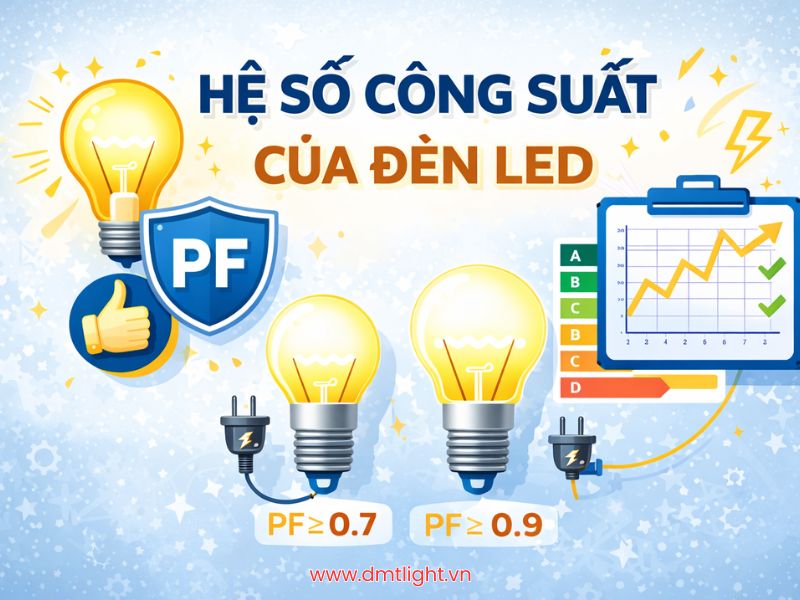 Hệ số công suất đèn LED là gì? Ý nghĩa và công thức tính PF